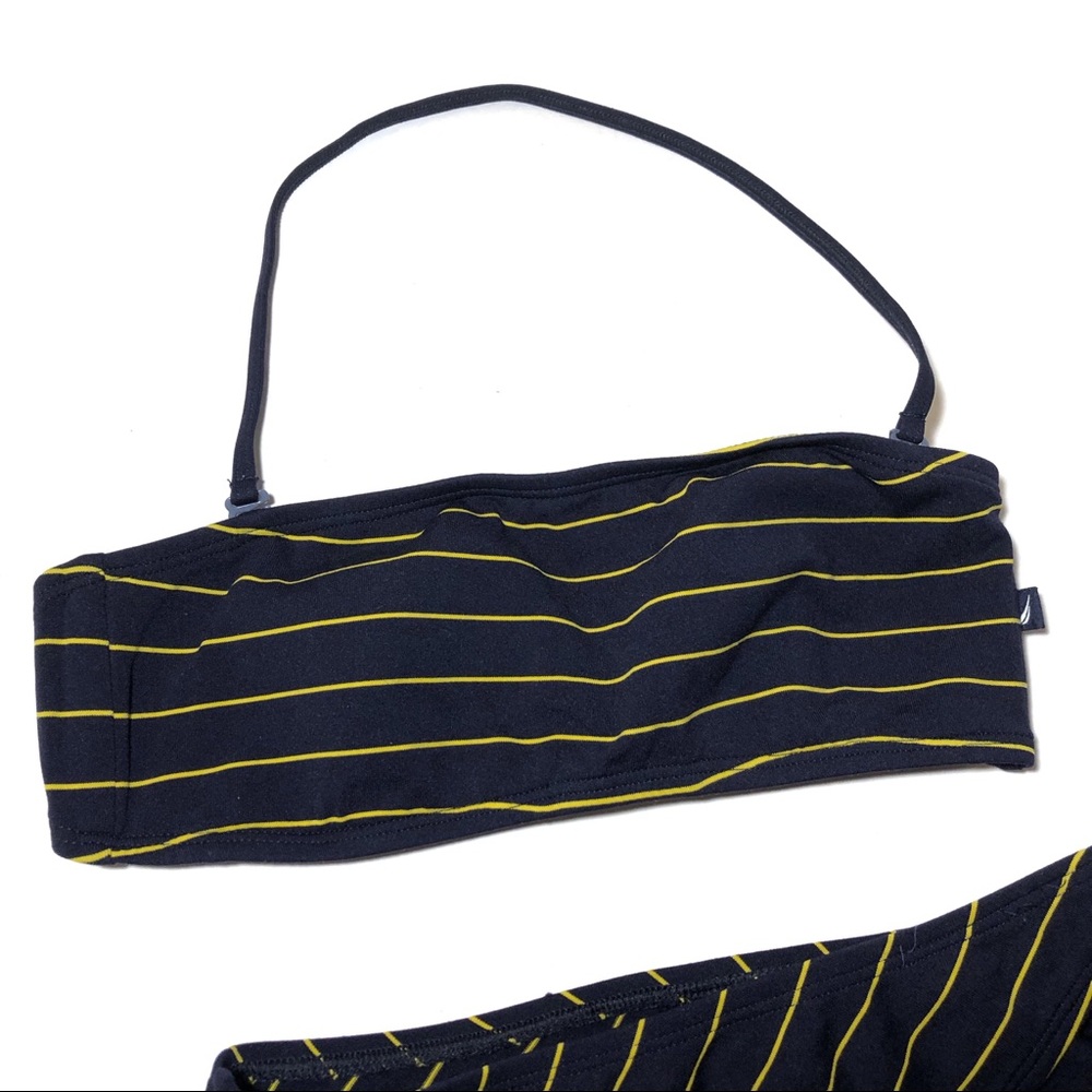 Nautica Striped Halter Bandeau Bikini Swim Set - Picture 2 of 7